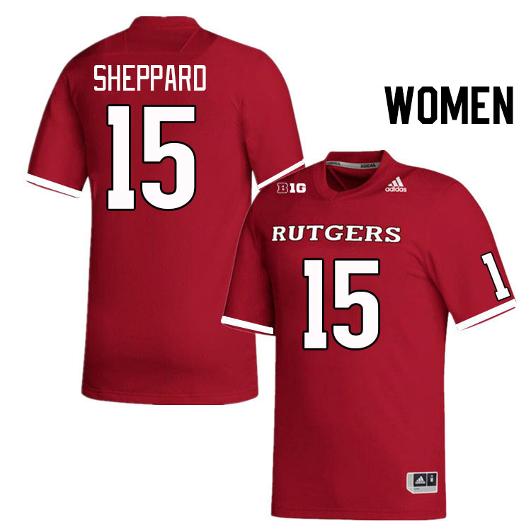 Women #15 Ajani Sheppard Rutgers Scarlet Knights College Football Jerseys Stitched Sale-Scarlet